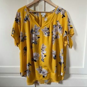 Ava & Viv Yellow Floral Top